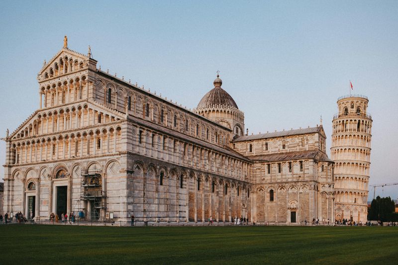 The Piazza dei Miracoli (Square of Miracles) in Pisa, Italy. It features the Pisa Cathedral (Cattedrale Metropolitana Primaziale di Santa Maria Assunta), a medieval Catholic cathedral dedicated to the Assumption of the Virgin Mary.