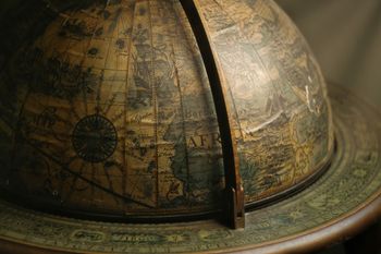 Brown terrestrial globe